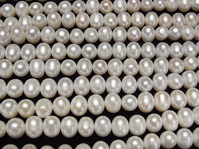 [Video] Fresh Water Pearl AA Potato 9-10mm White 1strand beads (aprx.15inch/38cm)