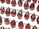 [Video] High Quality Mozambique Garnet AAA Drop Faceted Briolette Half or 1 Strand Bead (approx. 7 inches/18 cm)