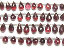 [Video] High Quality Mozambique Garnet AAA Drop Faceted Briolette Half or 1 Strand Bead (approx. 7 inches/18 cm)