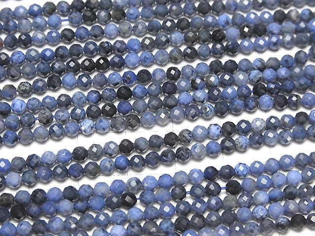 High Quality!  Dumortierite  Faceted Round 3mm  1strand beads (aprx.15inch/37cm)