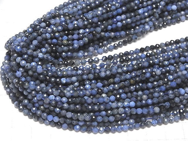 High Quality!  Dumortierite  Faceted Round 3mm  1strand beads (aprx.15inch/37cm)