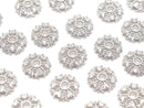 Silver925 Bead Cap 6x6x1.5mm Snow Crystal (Snowflake) 4pcs
