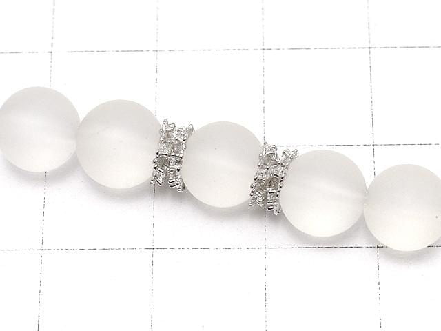 Silver 925 Bead Caps 6x6x1.5mm Snow Crystal (Snowflake) Rhodium Plated 2pcs