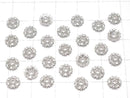 Silver925 Bead Cap 6x6x1.5mm Snow Crystal (Snowflake) 4pcs