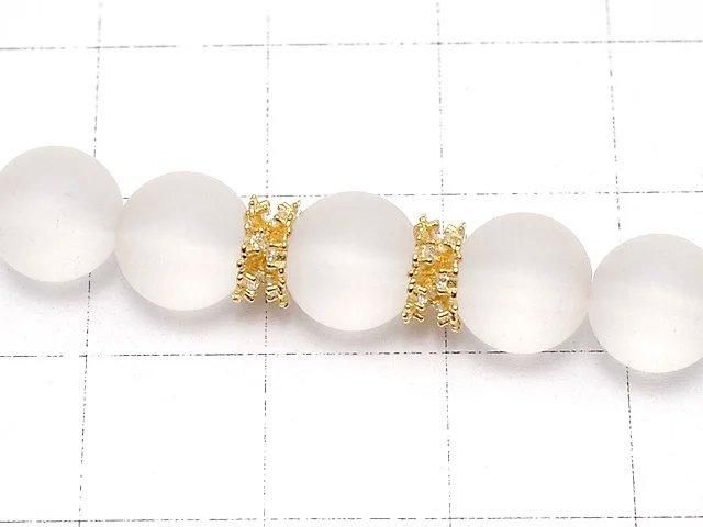 Silver925 Bead Caps [6mm][8mm] Snow Crystal (Snowflake) 18KGP 4pcs