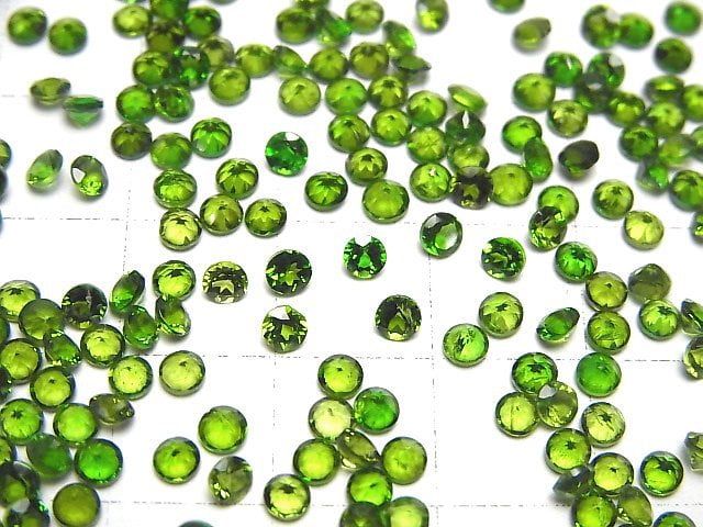 [Video]High Quality Chrome Diopside AAA Loose stone Round Faceted 3x3mm 10pcs