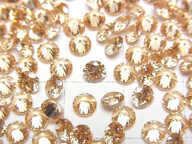 [Video] Cubic Zirconia AAA Loose stone Round Faceted 4x4mm [Champagne] 20pcs