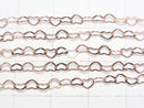 12KGF Pink Gold Filled Flat Heart Cable Chain 3.8x2.8mm 10cm