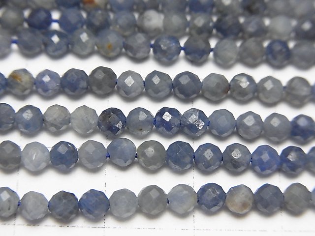 [Video] High Quality! Sri Lanka Sapphire AA+ Faceted Round 3mm half or 1strand beads (aprx.15inch/37cm)