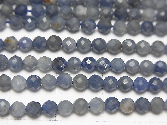 [Video] High Quality! Sri Lanka Sapphire AA+ Faceted Round 3mm half or 1strand beads (aprx.15inch/37cm)