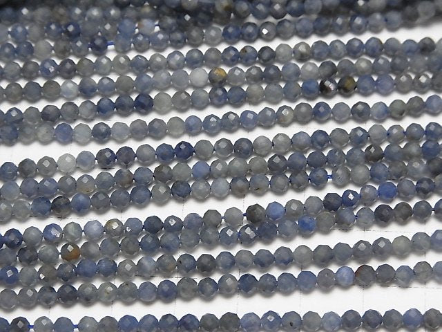 [Video] High Quality! Sri Lanka Sapphire AA+ Faceted Round 3mm half or 1strand beads (aprx.15inch/37cm)