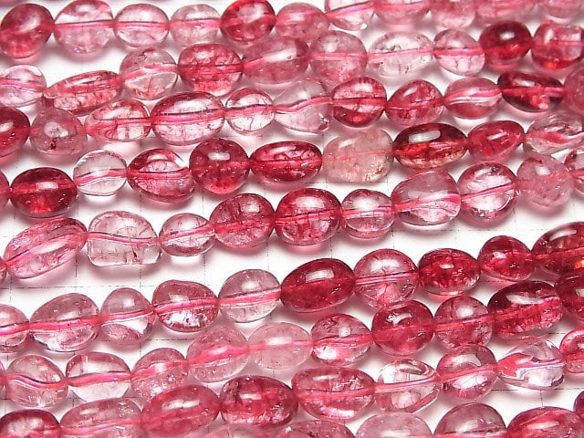 [Video] Pink color Cracked Crystal Flat Nugget 1strand beads (aprx.15inch/38cm)