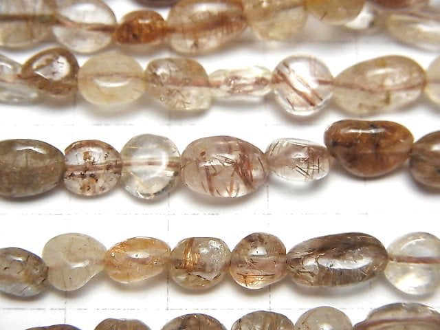 [Video]Copper Rutilated Quartz AA Nugget 1strand beads (aprx.15inch/37cm)