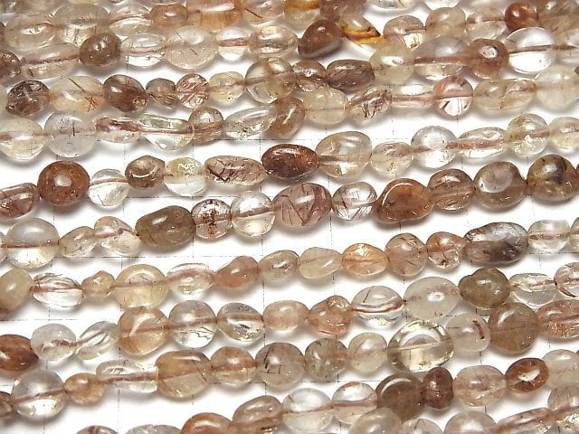 [Video]Copper Rutilated Quartz AA Nugget 1strand beads (aprx.15inch/37cm)