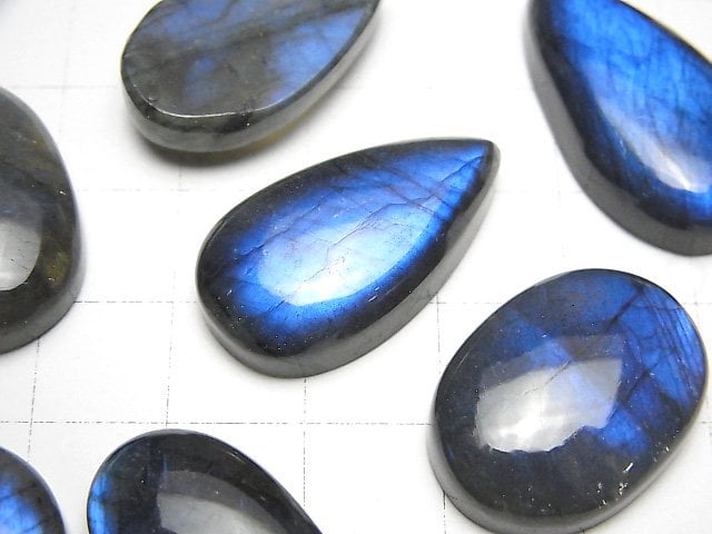 [Video] Blue Labradorite AA++ Mix Shape Cabochon 3pcs