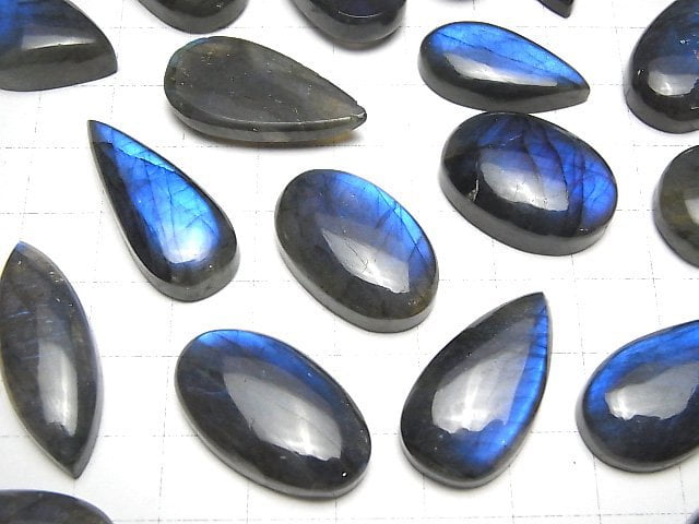 [Video] Blue Labradorite AA++ Mix Shape Cabochon 3pcs