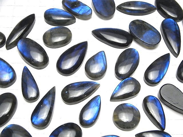 [Video] Blue Labradorite AA++ Mix Shape Cabochon 3pcs