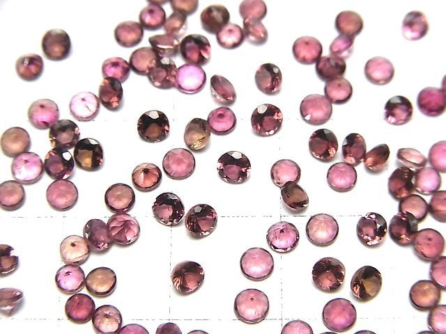 [Video]High Quality Pink Tourmaline AAA Loose stone Round Faceted 3x3mm [Dark color] 3pcs