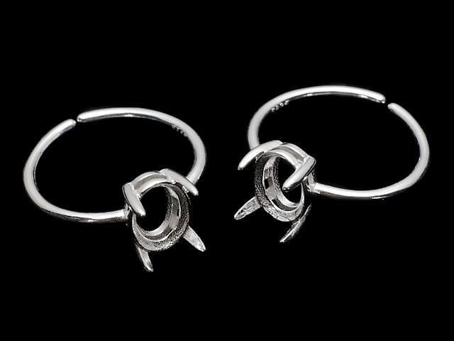 [Video] Silver925 Ring Frame (Prong Setting) Oval Faceted 8x6mm No Coating Free Size 1pc