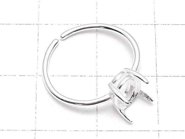 [Video] Silver925 Ring Frame (Prong Setting) Oval Faceted 8x6mm No Coating Free Size 1pc
