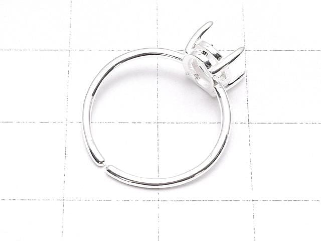 [Video] Silver925 Ring Frame (Prong Setting) Oval Faceted 8x6mm No Coating Free Size 1pc