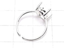 [Video]Silver925 Ring Frame (Prong Setting) Oval Faceted 10x8mm No coating Free size 1pc