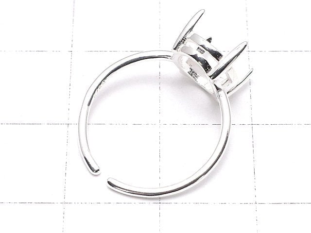 [Video]Silver925  Ring Frame Oval Faceted 10x8mm No coating Free size 1pc