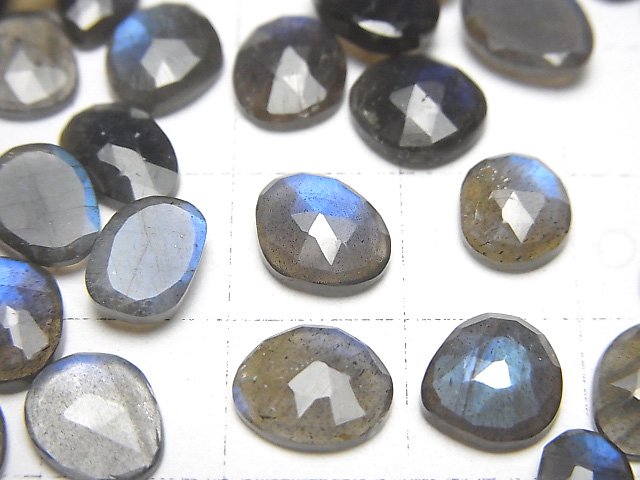 [Video] High Quality Blue Labradorite AAA- Loose stone Free form Single side Rose Cut 5pcs