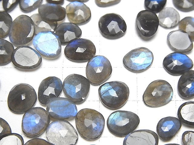 [Video] High Quality Blue Labradorite AAA- Loose stone Free form Single side Rose Cut 5pcs