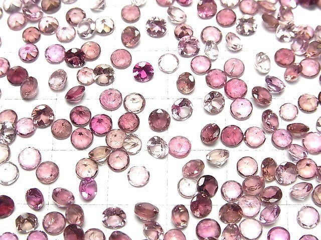 [Video]High Quality Pink Tourmaline AAA- Loose stone Round Faceted 4x4mm 6pcs