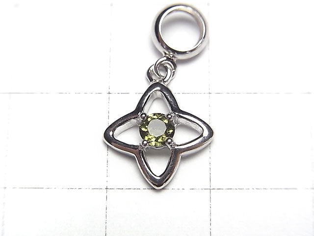 [Video]High Quality Moldavite AAA Flower Pendant 11x11mm Silver925