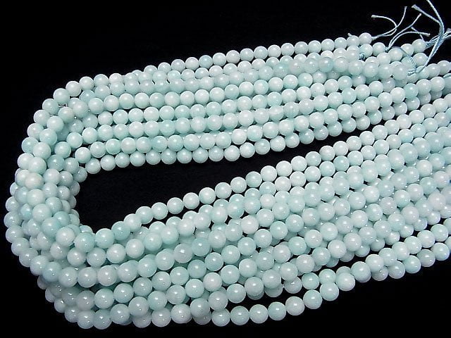 [Video] Peru Amazonite AA Round 6mm 1strand beads (aprx.15inch/38cm)