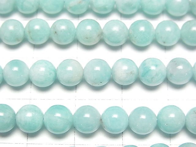 [Video] Peru Amazonite AA+ Round 6mm 1strand beads (aprx.15inch/38cm)