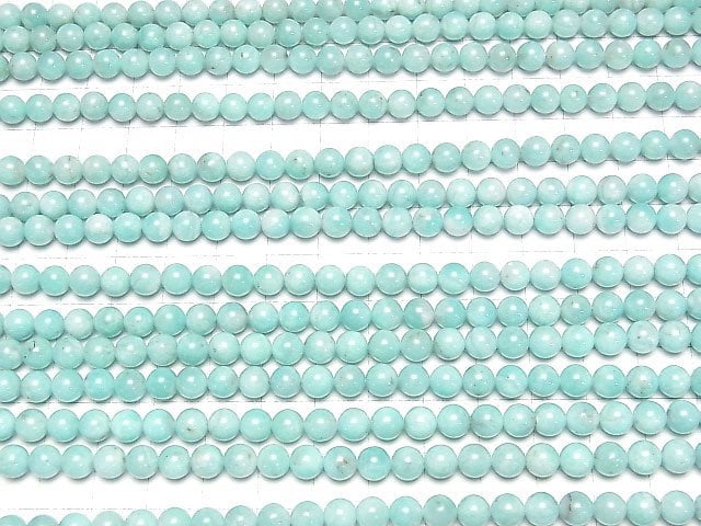 [Video] Peru Amazonite AA+ Round 6mm 1strand beads (aprx.15inch/38cm)