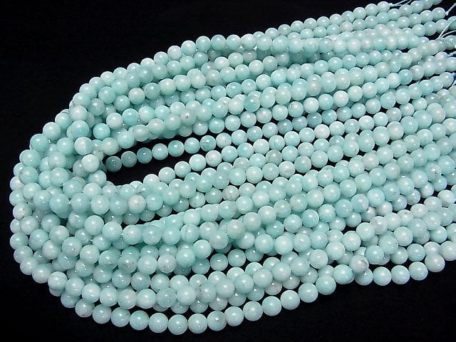 [Video] Peru Amazonite AA+ Round 6mm 1strand beads (aprx.15inch/38cm)