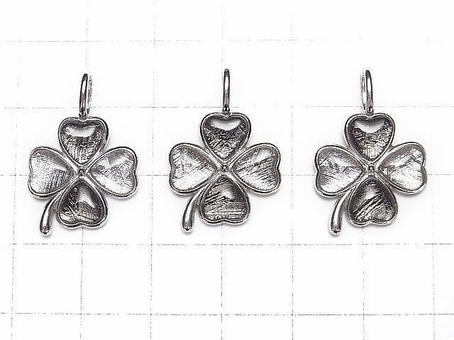 [Video] Meteorite (Muonionalusta ) Clover Pendant 24x16mm Silver925