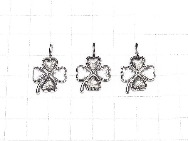 [Video] Meteorite (Muonionalusta ) Clover Pendant 24x16mm Silver925