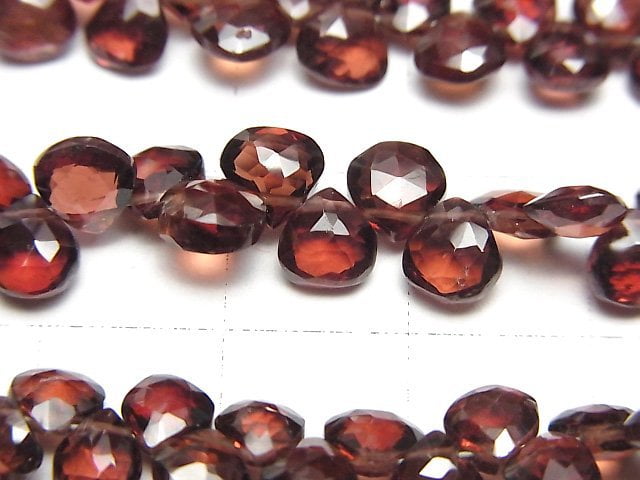 [Video]High Quality Mozambique Garnet AA++ Chestnut Faceted Briolette half or 1strand beads (aprx.7inch/18cm)