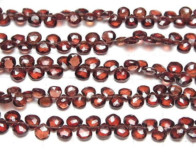 [Video]High Quality Mozambique Garnet AA++ Chestnut Faceted Briolette half or 1strand beads (aprx.7inch/18cm)