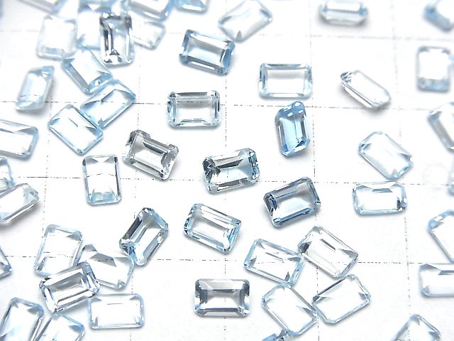 [Video]High Quality Sky Blue Topaz AAA Loose stone Rectangle Faceted 6x4mm 5pcs