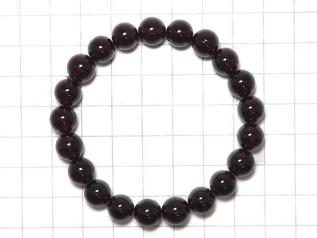 [Video][One of a kind] High Quality Rhodolite Garnet AAA Round 9mm Bracelet NO.6