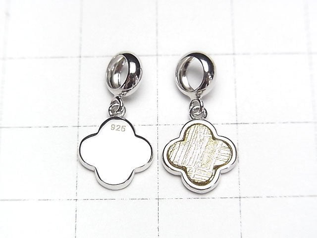 [Video]Meteorite (Muonionalusta) Clover Pendant 10x10mm Yellow Gold Silver925