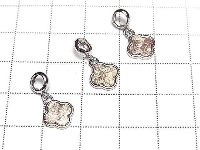 Pendentif Météorite (Muonionalusta) Trèfle 9x9mm Or rose Argent925