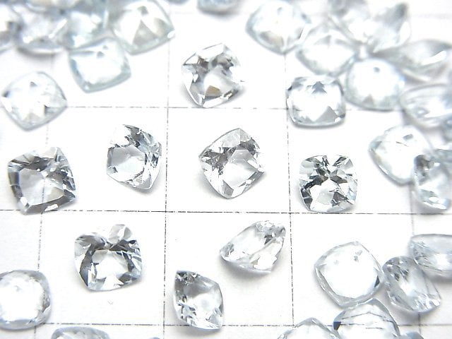 [Video]High Quality Aquamarine AAA- Loose stone Square Faceted 5x5mm 3pcs
