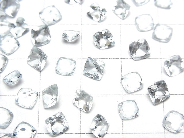 [Video]High Quality Aquamarine AAA- Loose stone Square Faceted 5x5mm 3pcs