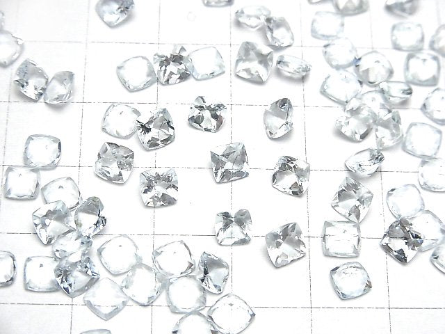 [Video]High Quality Aquamarine AAA- Loose stone Square Faceted 5x5mm 3pcs