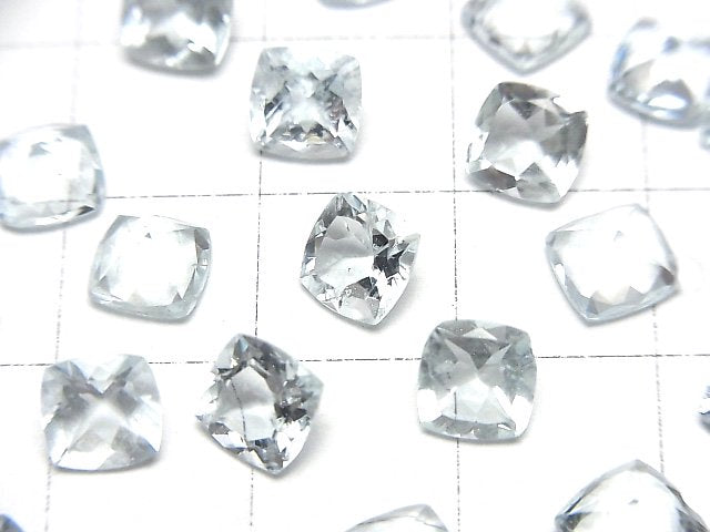 [Video]High Quality Aquamarine AAA- Loose stone Square Faceted 6x6mm 2pcs