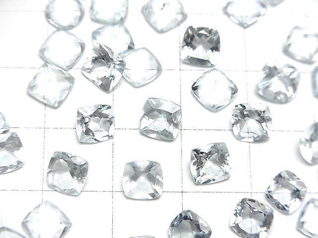 [Video]High Quality Aquamarine AAA- Loose stone Square Faceted 6x6mm 2pcs