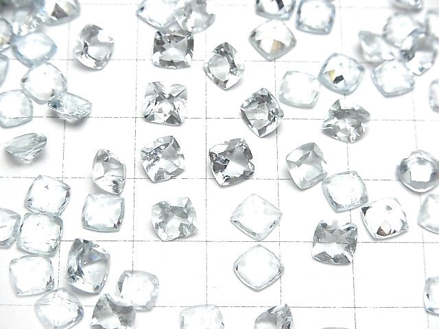 [Video]High Quality Aquamarine AAA- Loose stone Square Faceted 6x6mm 2pcs