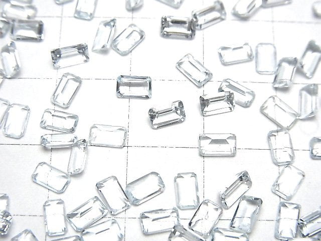 [Video]High Quality Aquamarine AAA- Loose stone Rectangle Faceted 5x3mm 5pcs
